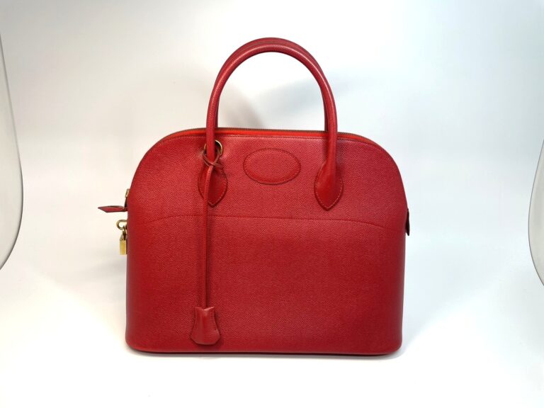 【宅配買取】エルメス　ボリード37　赤　〇Z　ストラップ　カデナ　クロシェット　鍵2　布袋　小傷、角スレ、樟脳臭あり