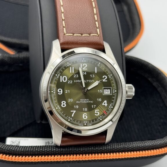 【買取】ハミルトン　H70455560　茶革ベルト　Gカード